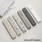 Mezuzah SURI for Door – 5 Inch White Concrete Mezuzah Case with Printed Scroll, Self-Stick Jewish Entry Design, Fits a 4 Inch Scroll, Gift Box Included