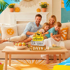 Lineshading 4 Pcs Summer Table Decoration Wooden Sun Beach Tiered Tray Decor Summer Centerpiece Rustic Wood Made for Sunny Day Block Sign Gifts Beach Decorations for Home Kitchen Office Coffee Bar