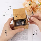 AUEAR, Let It Be Wooden Music Box Hand Crank Laser Engraved Vintage Musical Small Unique Gift for Birthday Wedding Christmas Valentines Day (Style E)