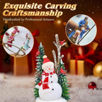 Large Snowman Snow Globe, Cardinal Christmas Tree, Lighted Snow Globes Lantern, Musical&LED Lights, 8 Classic Songs, 6-Hour Timer, Xmas Gifts and Holiday Decoration
