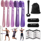 WHATAFIT Resistance Bands,Pull Up Assist Bands Set with Handles, Exercise & Workout Bands with Door Anchor for Men & Women – Home Fitness Equipment for Strength Training, Stretching