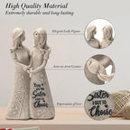 INLOMEM Friendship Gifts for Best Friends Women - Resin Sister Figurines Best Friend Sister Birthday Gift Ideas Unique Gifts for Sisters from Sister - Hand-Painted Figure (Granite)