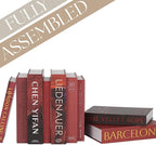 ORITZIO Red Faux Books Set of 9 - Hidden Storage Fake Books for Coffee Table Decor, Home Staging, Interior Design & Fashion Books