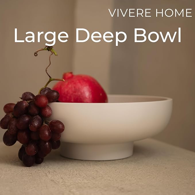 12" Concrete Fruit bowl for Kitchen Counter, Coffee Table Decor, Decorative Key Bowl, Home Décor Accents, Kitchen Counter Decor Grey