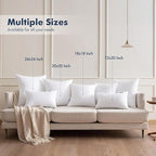 MIULEE Throw Pillows Inserts, Pack of 2 26x26 Inch 100% Virgin Fiber Filling Bed Couch Pillows