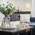 Feifeiya 3 Pieces Faux Decorative Books Set for Home Decor Fake Book for Shelves Coffee Table Stacked Linen Covered Display Notebook with Wood Bead Bookend Gift for Living Room (Classical Grey)