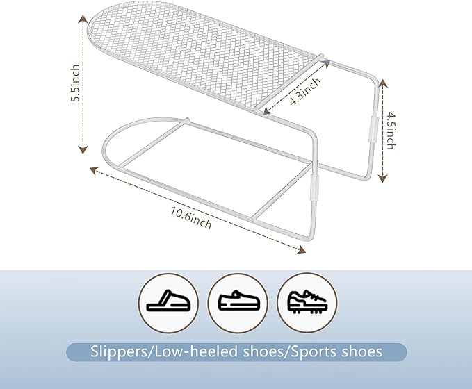 CiBiZi Shoe Slots Organizer 6Pack Metal Shoe Stackers for a Pair of Shoes Display Shelf Shoe Holder Shoe Storage Closet Organizers Shoe Space Saver Organizador de Zapatos White