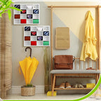 Wesiti Tie Box Organizer Wall Mounted Tie Rack with 16 Compartments Bamboo Belt Holder for Men Scarf Necktie Home Wall Closet(White Color,2 Pieces)