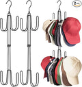Hat Hangers for Closet, Stainless Steel Hat Organizer, Hat Racks for Baseball Caps, Cap Organizer for Baseball Caps, 2 Pack