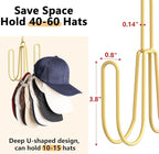 Hat Hangers for Closet, Stainless Steel Hat Organizer, Hat Racks for Baseball Caps, Cap Organizer for Baseball Caps, Gold, 1Pack