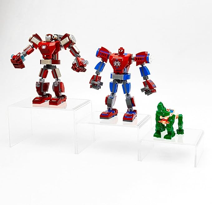 Cerpourt 2 Sets Acrylic Display Risers(4",5",6") Product Stand ((4"x5"x6") Clear Risers)