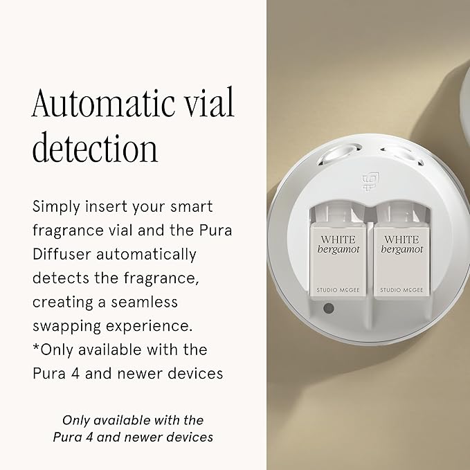 Pura x Studio McGee Home Scent Refill - Smart Air Diffuser - Long-Lasting Luxury Fragrance per Refill - Home Essential - Clean & Safe Diffuser Fragrance - 2 Pack, White Bergamot