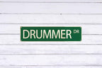 Classic Drummer Street Metal Sign 4x16 in Wall Art for Music Lovers Installation for Home Decor