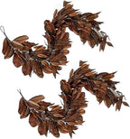 Brown Leaf Wreath, Artificial Realistic Reusable Leaf Swag Fall Porch Decorations Outdoor for Mantle Fall Decorations for Home (2-280)
