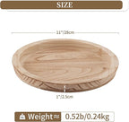 Hanobe Wooden Tray for Coffee Table: Candle Holder Plate Round Decorative Serving Tray - Vintage Table Centerpiece Rustic Farmhouse Home Decor