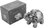 LAUYOO Metal Elephant Ashtray with Lid Windproof Ashtray Outdoor, Indoor Ashtrays for Weed, Vintage Practical Decoration Ashtrays for Cigarettes Great Gift for Men Women(Pewter)