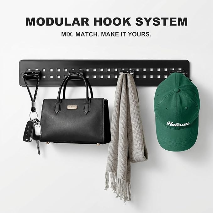 2 Pack Hat Rack Board for Baseball Caps,Hat Rack for Wall, Hat Holder Wall Mount Cap Holder Hat Hangers for Wall Closet Door Bedroom(Black)