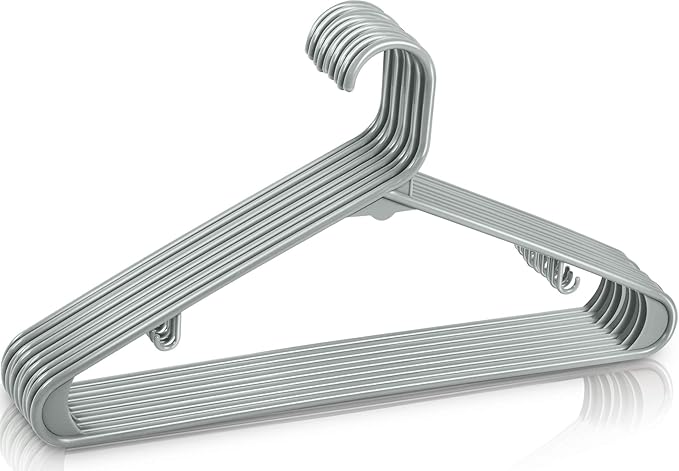 Utopia Home Plastic Hangers 30 Pack - Clothes Hanger with Hooks - Durable & Space Saving (Grey)