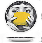 Lina Cavalieri Plate, Wall Decorative Plate, Mysterious Face Plate Wall Hanging Decoration,Including Bracket And Special Spring HooK,style-13,7inch