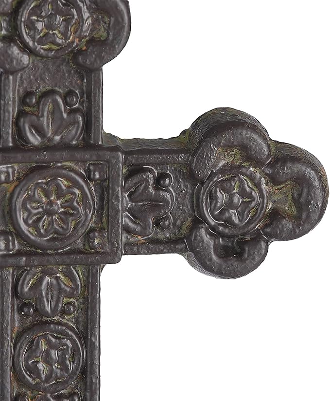 Retrome 8.5" H Cast Iron Wall Cross Home Decor, Green……