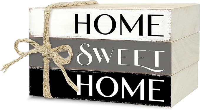 Mini Decorative Books For Home Decor, Small Wood Book Stack For Table Decor, Home Decor Book For Living Room Mantel, Farmhouse Stacked Books Decorative（L41）
