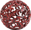 Metal Decorative Sphere for Home Decor - Decorative Balls for Shelves, Centerpiece Bowls, Bookshelf - Decoration Orbs Accents for Living Room, Bedroom - Fancy Red Shelf Spheres