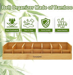 Belt Organizer, 7 Compartments Belt Organizer for Closet and Drawer, Belt Holder Case for Tie and Belt, Bamboo Storage Box for Men and Women (Wooden, 7)