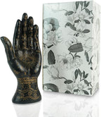 Palmistry Hand Resin Statue Telling Palm Reading, Ancient Mystical Palm with Lines and Symbols Sculpture for Palm Readers（Black）