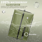 Vacuum Bag for Travel, Reusable Vacuum Compression Bags with Wired Pump for Travel Suitcases, Professional IPX8 Waterproof Traveling Kit, Durable Storage and Organization(2Pack Green)