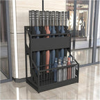 Commercial Metal Umbrella Stand Umbrella Holder, Corridor Entrance Umbrella Basket for Hotel School Cafe-with Drip Tray, Storage 30 Umbrellas (Color : Black)