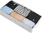 VEVOR Under Bed Storage with Lids, 31.7 x 15.9 x 6.1 Inch, 48L Large Underbed Clothes Storage Containers, Low Profile Gray Under Bed Drawer Shoe Organizer Bins Box for Blanket Shoe Bedroom, 2 Pack