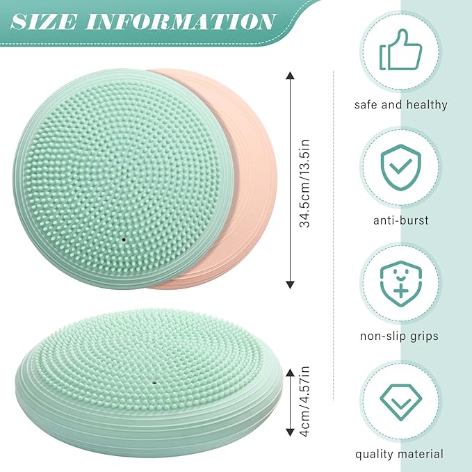 Libima 4 Pcs Wiggle Seat Inflated Wobble Cushion for Sensory Kid 13 Inches Balance Disc Flexible Seating for Classroom Sensory Pad for Chair Wiggle Cushion