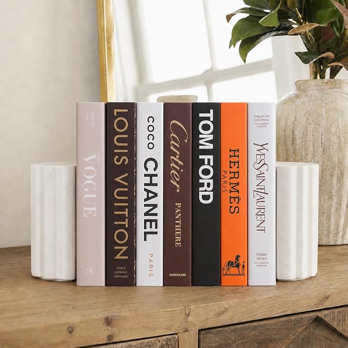 PROBENEX Suite Faux Decorative Books Set of 7 | Not Real Books(Cardboard Boxes) | Bulk Pricing for Home Staging, Interior Design & Airbnb | Luxury Designer Coffee Table | Modern Shelf Decor