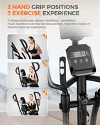 pooboo Elliptical Machine, Elliptical Exercise Machine with 16-Level Resistance&Quiet Magnetic Driving System, Elliptical Machine for Home with LCD Monitor,15.5-17IN Stride, 350LBS Weight Capacity