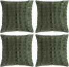Fancy Homi 4 Packs Decorative Throw Pillow Covers for Living Room Couch Bed, Modern Farmhouse Boho Home Décor Accent Cushion Case, 26" x 26", Olive Green