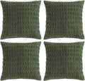 Fancy Homi 4 Packs Decorative Throw Pillow Covers for Living Room Couch Bed, Modern Farmhouse Boho Home Décor Accent Cushion Case, 20" x 20", Olive Green
