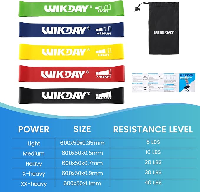 Resistance Bands, Pull Up Bands, Workout Bands for Exercise, Thick Heavy Resistance Band Set with Door Anchor, Elastic Bands for Body Stretching, Training at Home/Gym for Men & Women
