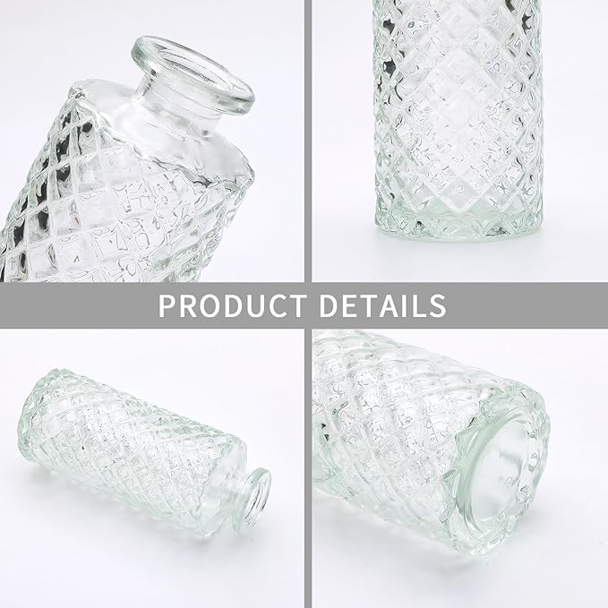 Brajttt Glass Bud Vases in Bulk, Bud Vase Set of 25,Small Vases for Mini Flower Vase Set, Cute Vintage Glass Vases Set for Flower,Wedding,Home,Centerpiece Table Decorations