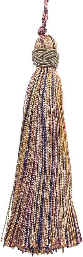DÉCOPRO Set of 10 Decorative Dusty Rose Olive Green Eggplant 4 inch Tassel Imperial II Collection Style# ITS Color: Olive Rose - 1010