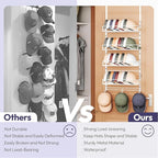 SWTYMIKI Over Door Hat Organizer - 5 Tier Wall Mounted Hat Rack with 4 Adjustable Metal Basket and 3 Hooks, Hanging Baseball Cap Organizer Storage Holds up to 49 Caps for Door, Bedroom, Closet