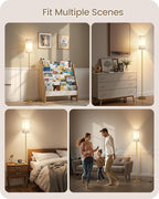 2Pack Floor Lamp, Pole Lamp with Foot Switch, Modern Standing Lampshade, Minimalist Freestanding Lamp (Bulb Not Included)for Living Room, Bedroom,Study, ETL Listed,Gold and White DCW07LDP205