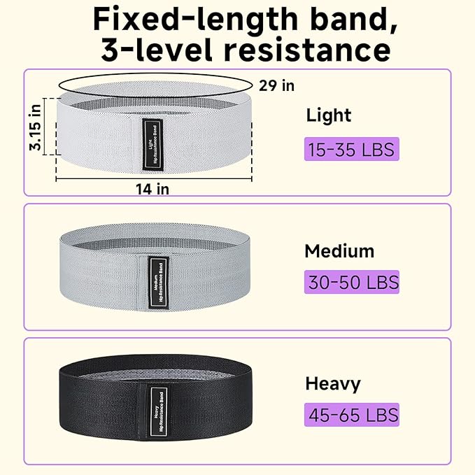 Resistance Bands, Fabric Workout Bands for Women & Men