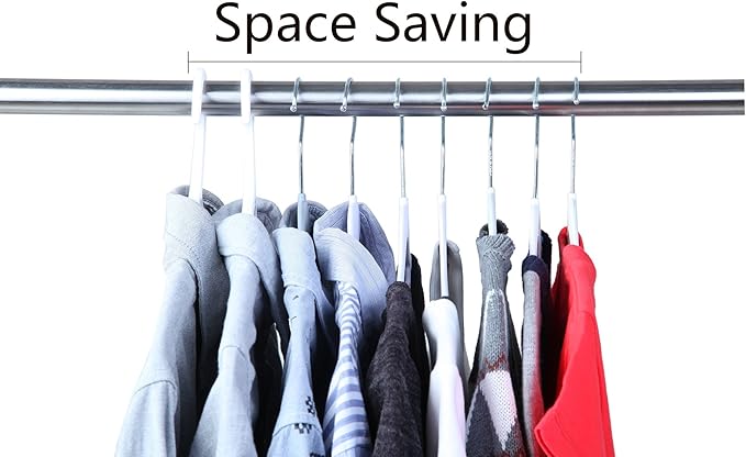 Finnhomy 50 Pack Plastic Hangers, Heavy Duty Clothes Hangers with Non-Slip Pads, Space Saving Easy Slide Clothes Hanger for Closet, Great for Shirts, Pants, Scarves, Strong Enough for Coat