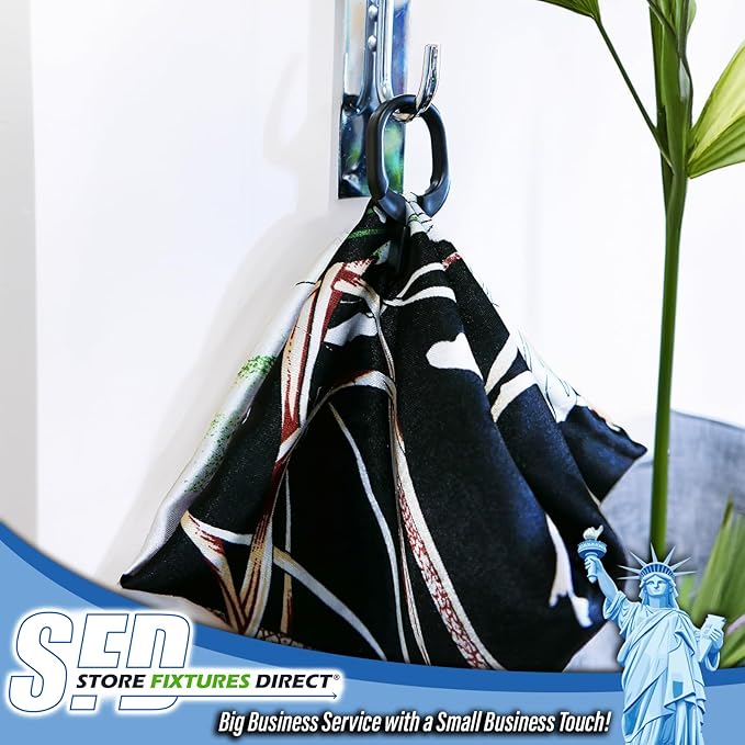 Black Scarf Clip Hangers for Retail, Economic Plastic Fine Garment Pinch Hooks, 500 Pack