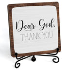 Modern Farmhouse Decor, Home Decor For Living Room, Boho Chic Aesthetic Shelf Decorations, Christian Rutsic Dear God Sign, Farm House Entryway Tv Stand Fireplace Coffee Table Decoration (05)