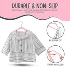 25 Premium Kids Velvet Hangers - 14" Non-Slip Clothes Hangers for Kids & Preteens - Ultra Slim, Space-Saving, Strong & Durable Hangers with 360° Swivel Hook - Pink