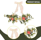 Artificial Floral Swag Front Door Swag Indoor Decorative Hanging Spring Wreath for Restaurant Birthday Holidays Apartment, JJ608