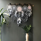 5 Pack Bohemian Ornaments,Dreamcatcher Gift Boho Native American Decor, Handmade Dreamcatcher for Girls, Boys, Adults, Kids Room,Witchy Gifts (Flower Coloer)