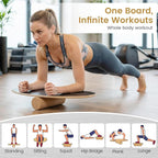 GYMAX Balance Board for Adults, 330LBS Wobble Boards with Storage Rack, Wooden Exercise Balancing Stability Trainer for Improve Balance, Surfing, Skate, Yoga, Skateboarding