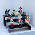 ANDGOO 6 Pcs Acrylic Display Risers, 2 Set(7.9”L, 8.3”L, 8.7”L) Rectangular Display Stands, Acrylic Display Shelves for Figures, Perfume Organizer, Cupcake Dessert Table Display Set, Black